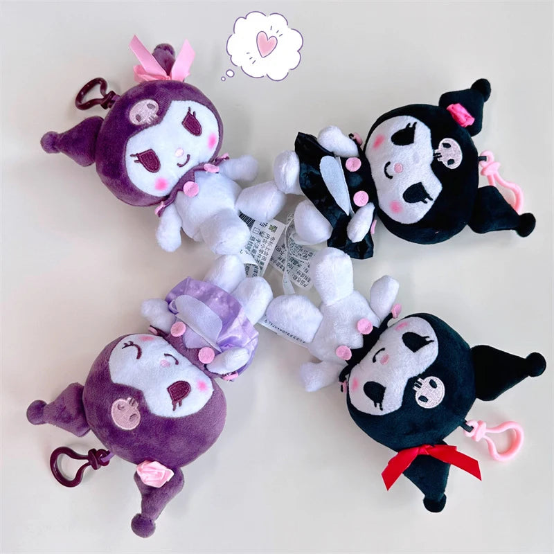 Sanrio Hello Kitty Kuromi Melody Stuffed Toys Pendant Cute Plush Toys Kawaii Keyring Anime Keychain Birthday Gift Party Treats