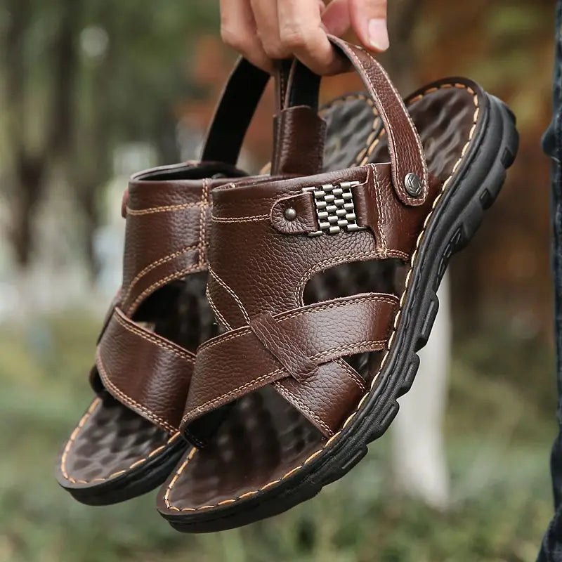 2025 New Men's Sandals for Men's Summer, Dual use for Cooling, Soft soled Exterior, Middle aged, Dad's Shoes, Elderly Shoes