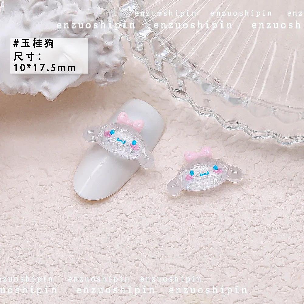50Pcs Nail Charms Set - Oversized 3D Kuromi & Pochacco Resin Decor for Bold Kawaii Nail Art