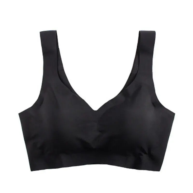 Summer Women's Sports Bra Gym Seamless Ice Silk Bra Removable Chest Pad Bralette No Steel Ring Breathable Yoga Run Underwear