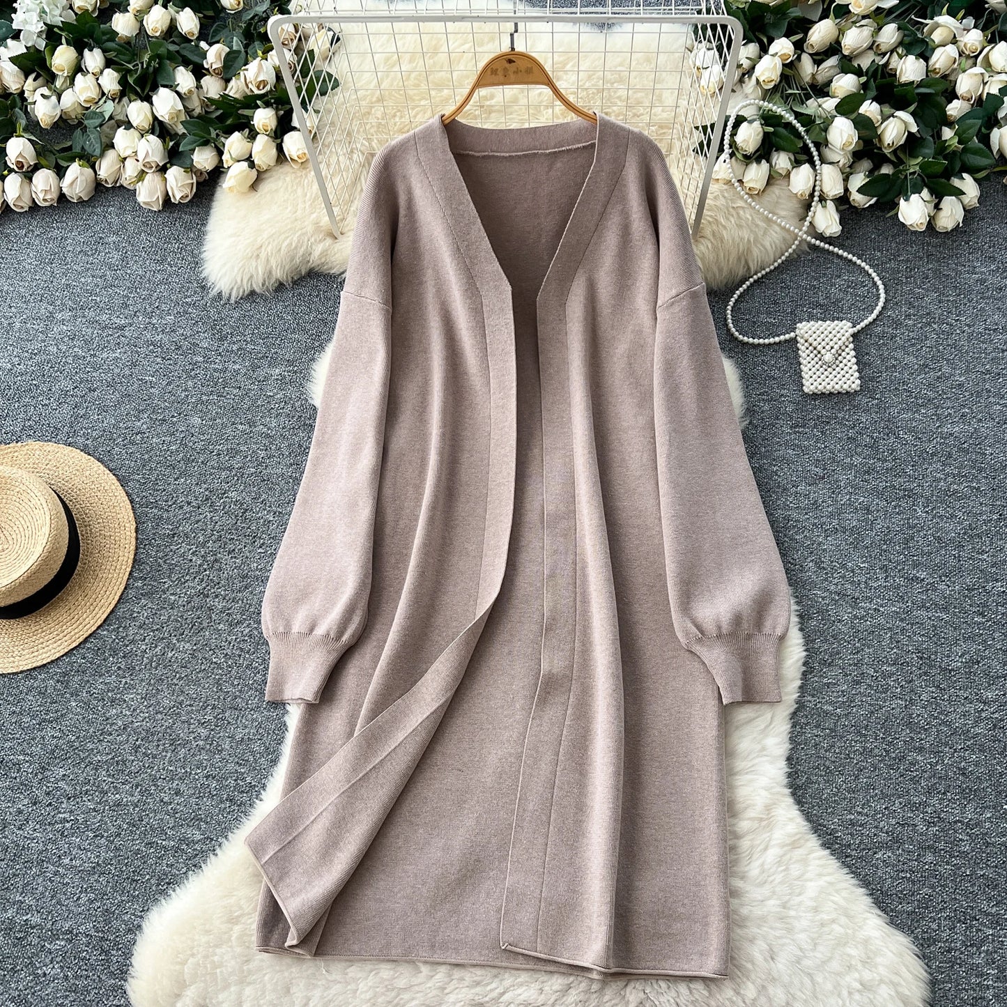 SINGREINY Autumn Knitted Warm Suits V Neck Buttons Vest+Full Sleeve Long Cardigans+Wide Legs Pants Women Solid Three Pieces Sets