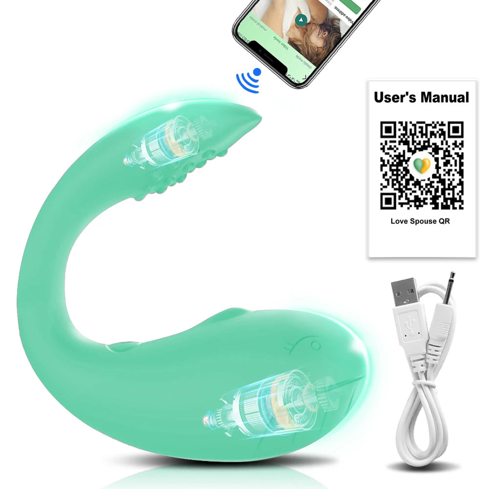Powerful APP Bluetooth Vibrator for Women Panties with 2 Motors G Spot Dildo Massager Vibrating Love Egg Sex Toys for Adults