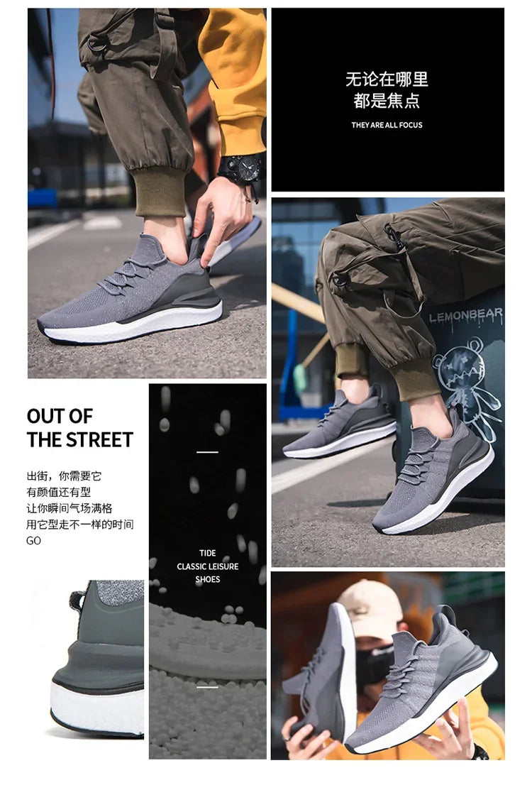 Sneakers for Men 2025 New Flying Woven Men's Casual Shoes Korean Style Trendy Fashion Sports Shoes Men Sneakers