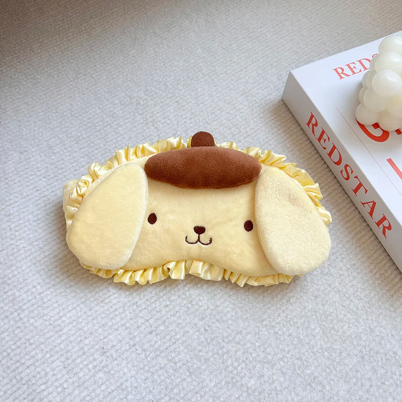 Sanrio Cute Sleeping Eyepatch Cinnamoroll Kuromi Plush Eye Patch Girl Pochacco My Melody Shading Eye Mask Travel Rest Eyepatch