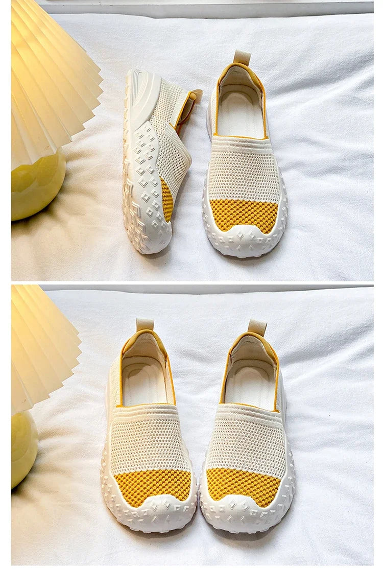 Knit Loafers for Women Mesh Comfortable Slip On Casual Breathable Outdoor Walking Shoes Ladies Lightweight Sneakers