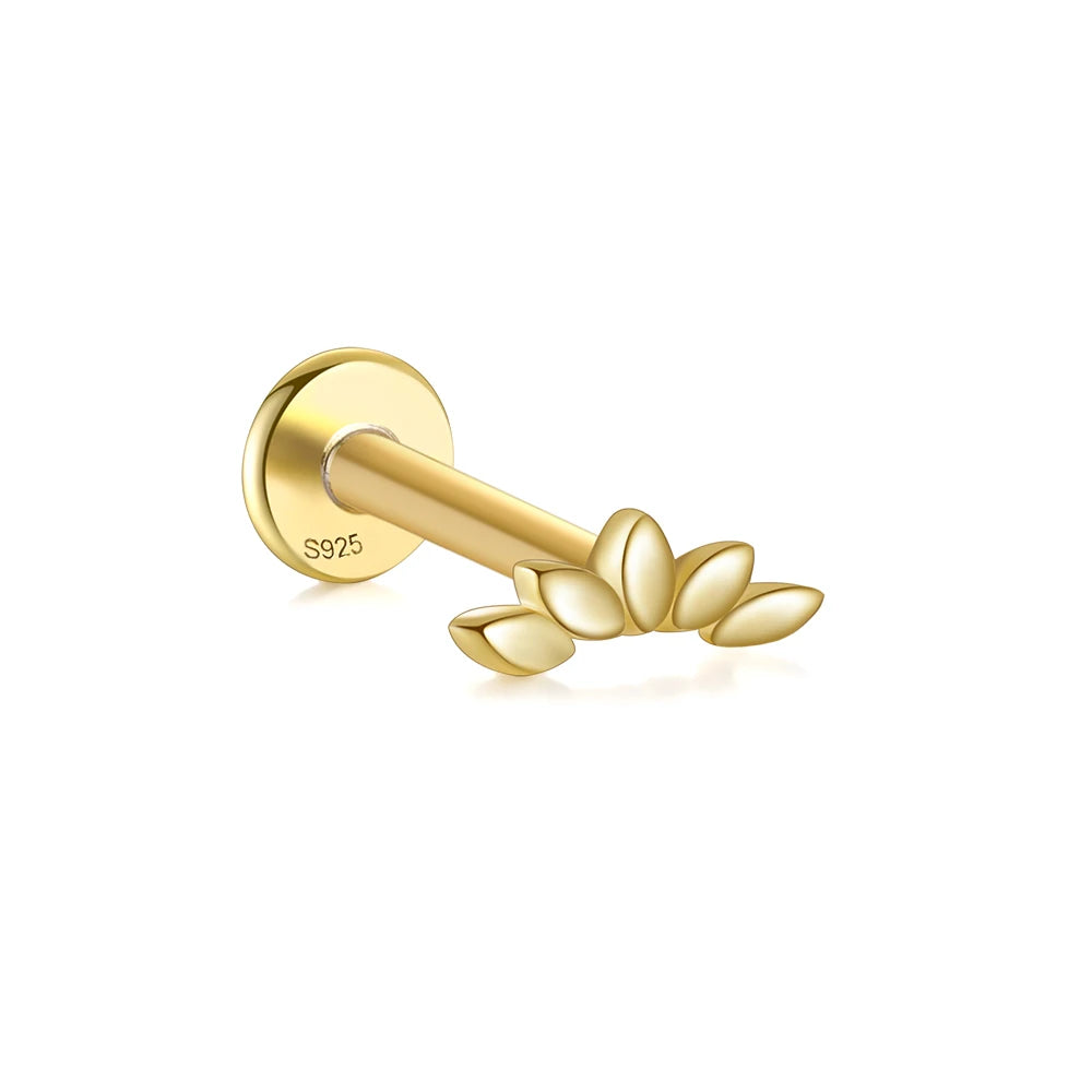 Aide 925 Sterling Silver 1pc Geometry Multi Piercing Stud Earrings For Women K Gold Simple Elegant Tassel Jewelry Gift Pendiente