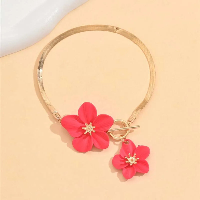 レディース向けファッション桜チャームアンクレット 夏ビーチアクセサリー ゴールドカラーチェーンアンクレット レッグブレスレット ウェディングギフト