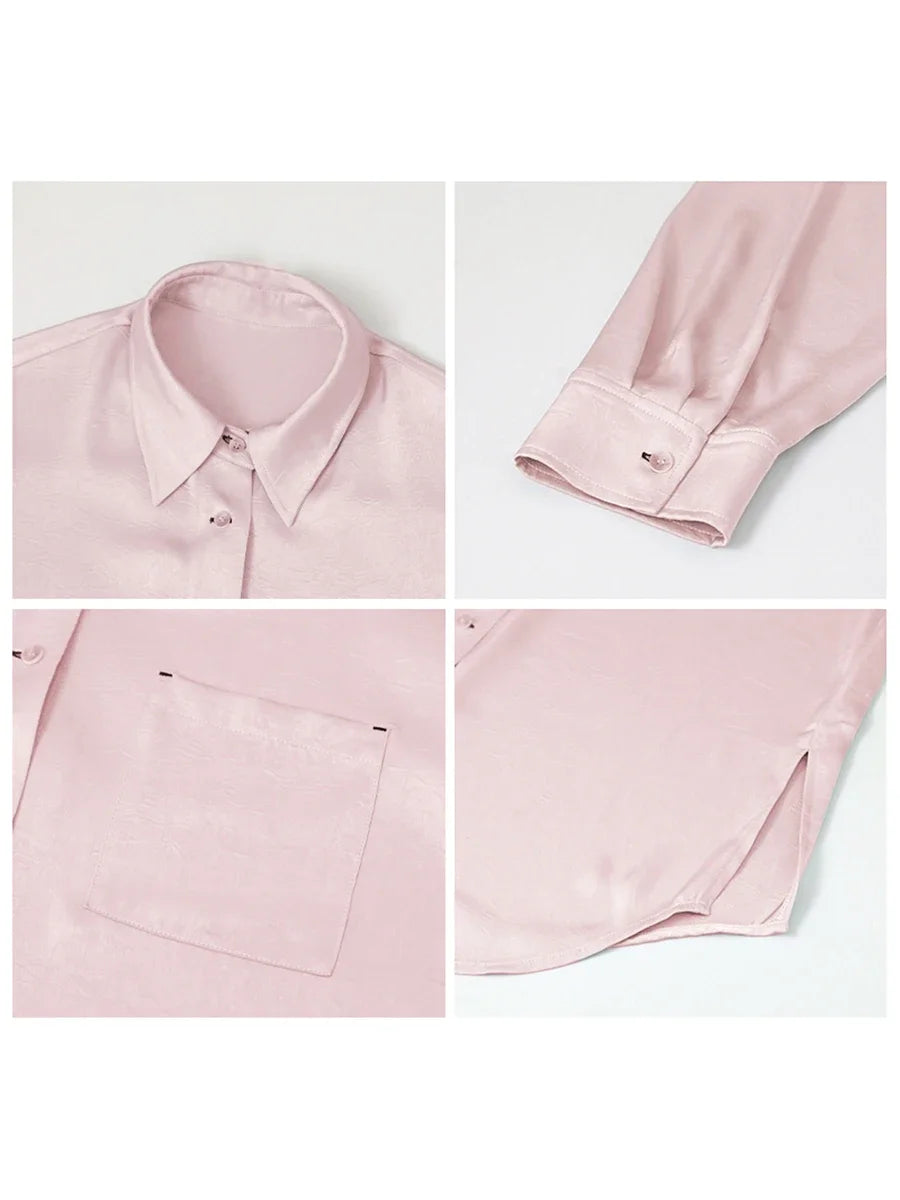 CHIC VEN Korean Women Shirt White Solid Pleated Side Slit Loose Long Sleeved Woman Blouses Female Tops Spring Summer 2025