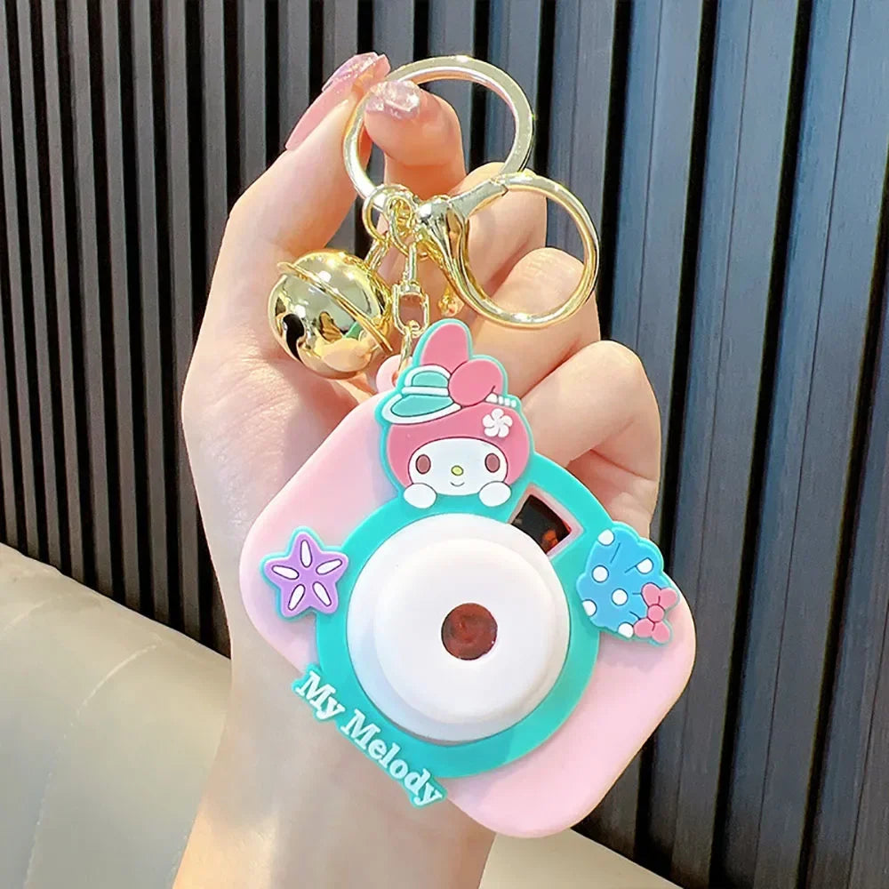 Hello Kitty 5Cm Keychain Camera Projection Sanrio Figure Anime Melody Cinnamoroll Kuromi Kawaii Decor Gifts for Chidlren Toy