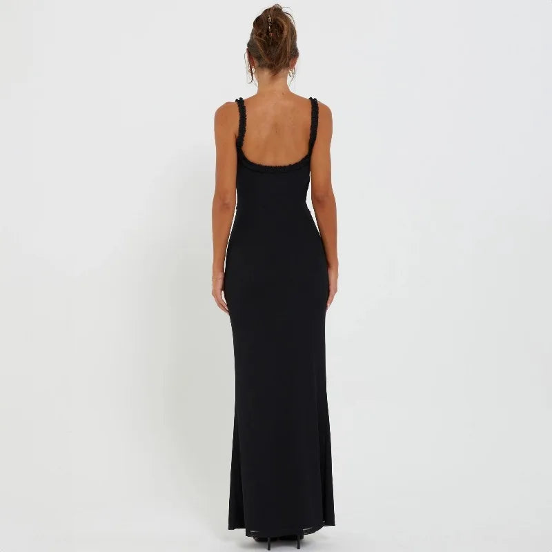 Giyu Sexy Evening Club Party Dresses Women 2025 Summer Sleeveless Backless Hollow Out Maxi Long Dress Elegant Bodycon White Robe