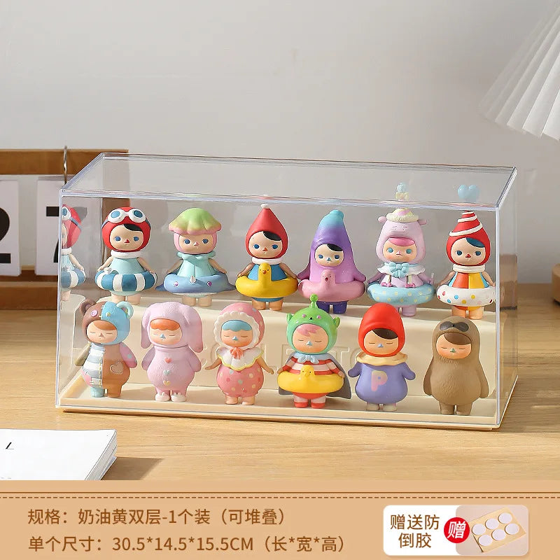 Acrylic Clear Doll Toys Storage Organizer Box Mystery Box Display Stand For Pop Dolls Storage Case Waterproof Dust Proof Box