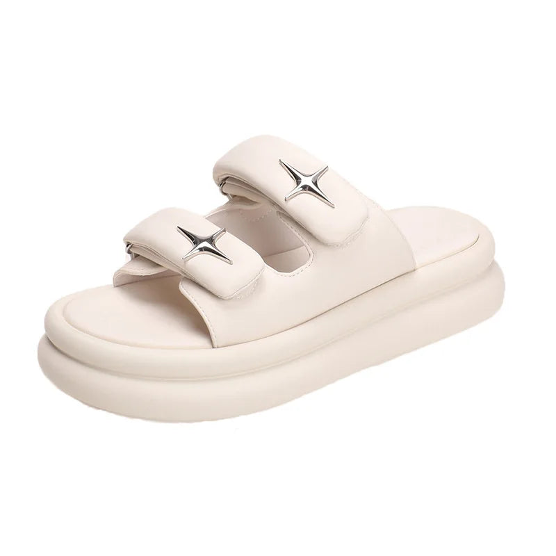 Slippers for Women 2023 Summer New Fashion New Designer Platform Slippers Female Solid Color Fashion Casual Flip Flops Women