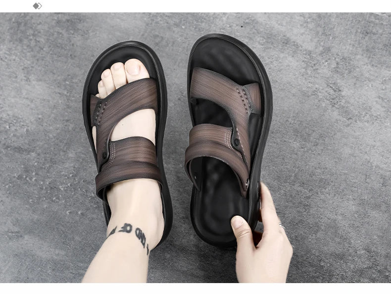 Sandals men with soft soles breathable waterproof anti slip wear-resistant suitable both summer casual wear breathable men shoes