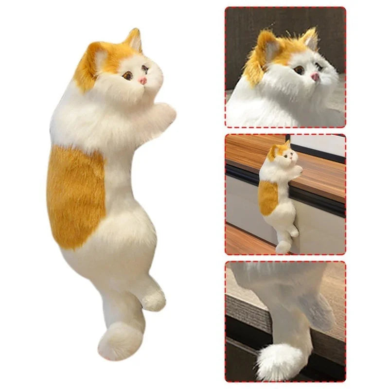 Cute Simulation Cat Plush Dolls Ornaments Figurine Home Desk Tv Hanging Toy Decor Car Decoration Stuffed Animals Sculptures