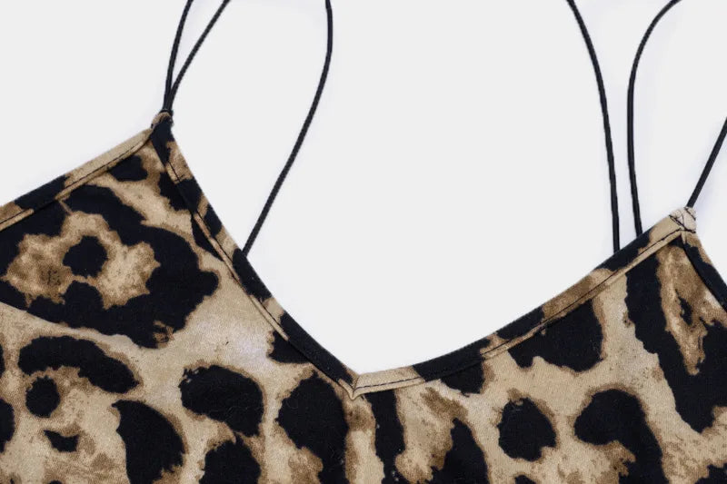 Dulzura Women Party Club Evening Streetwear Leopard Bodycon Midi Dress 2024 Summer Clothes Wholesale Items For Business