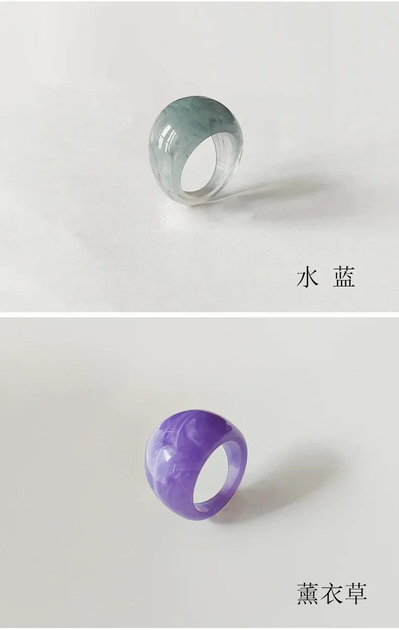 Exaggerated Creative Rings Acrylic Resin Rings for Woman Girls y2k Fashion Jewelry Accessories Party Dress Jewelry mens rings