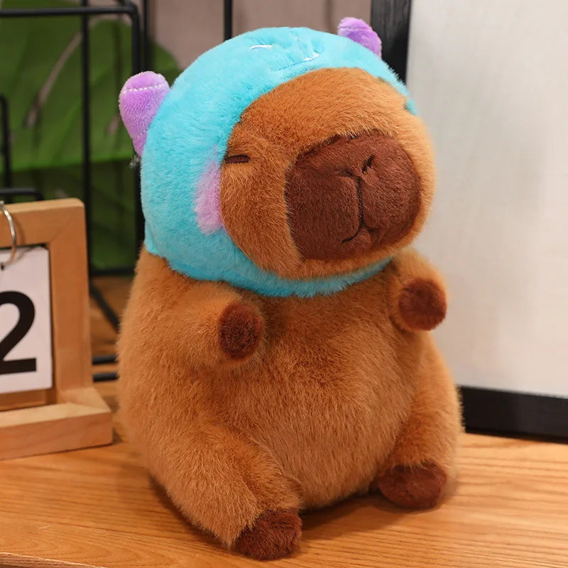 Capibara Plushies Doll Disney Stitch Pikachu Kuromi Lucifer Cat Hat Capybara Plush Toy Cartoon Stuffed Animal Doll Xmas Gifts