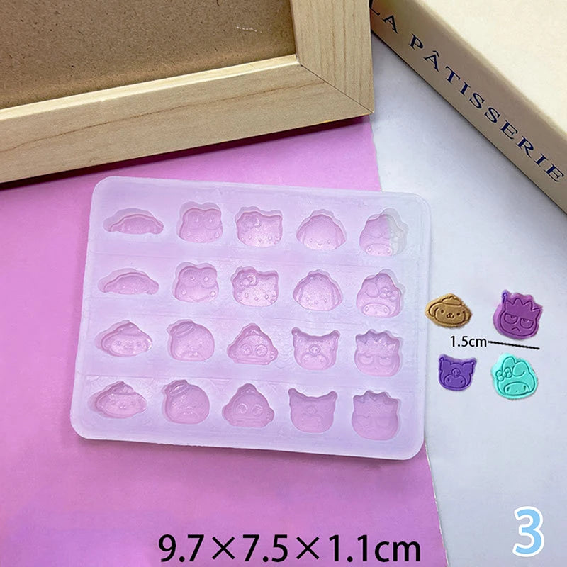 Sanrio Hello Kitty Silicone Mold Anime Kuromi Cinnamoroll My Melody Summer Jelly Ice Chocolate Food Grade Jelly Silicone Mold