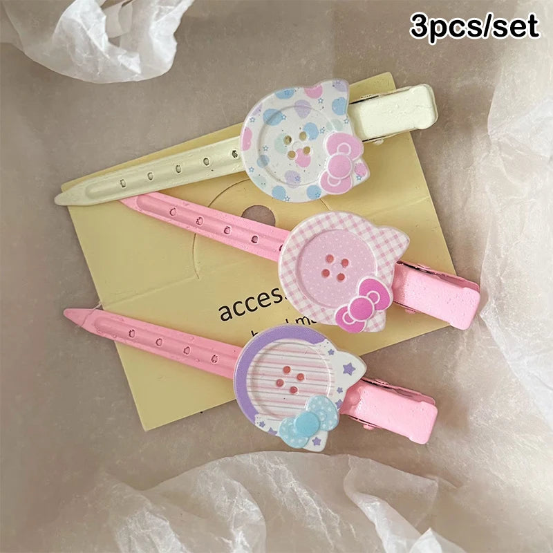 2/3/7pc Sanrio Hello Kitty Hairpin Pin Anime Cartoon Kuromi Cinnamoroll My Melody Barrettes Kawaii Hair Accessories Holiday Gift