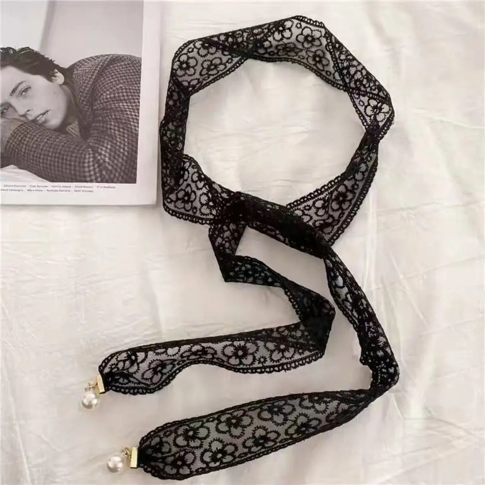 Fashion Sweet Decorative Lace Waist Belts Pearl Pendant Clothing Accessories Chain Belt Elegant Dress Waist Chain for Women