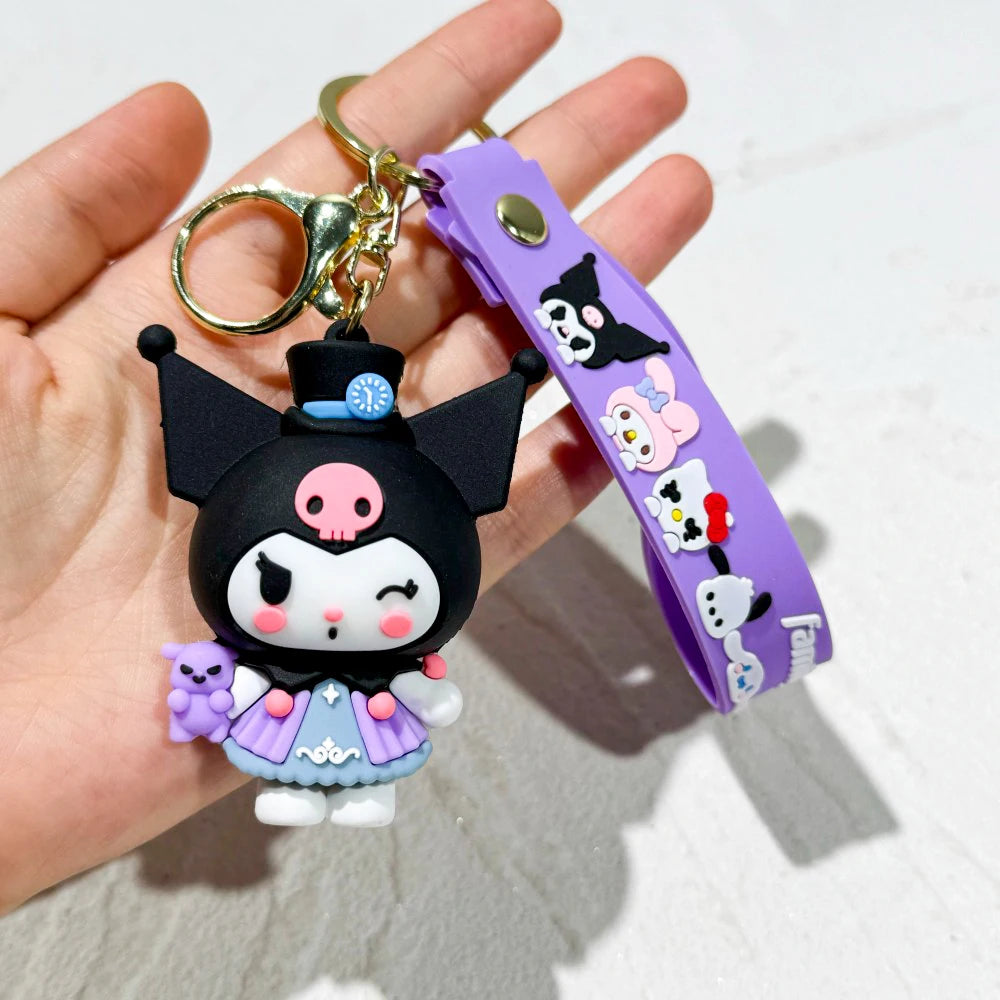 Sanrio Hello Kitty Keychain Cute Cartoon Melody Kuromi Doll Decoration Keyring Jewelry Girl&Child Gifts Toy Christmas gift idea