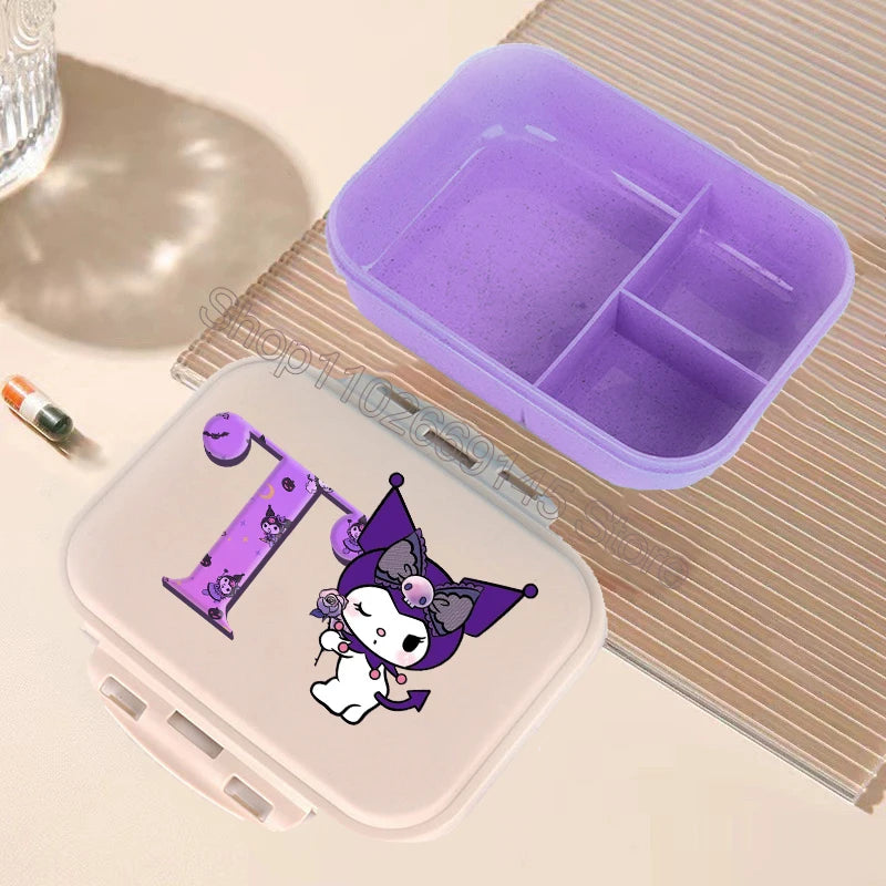 Kuromi Bento Lunch Box Sanrio Cartoon Letter A-Z Lunch Box Cute Girls School Food Storage Containers Children Birthday Gifts
