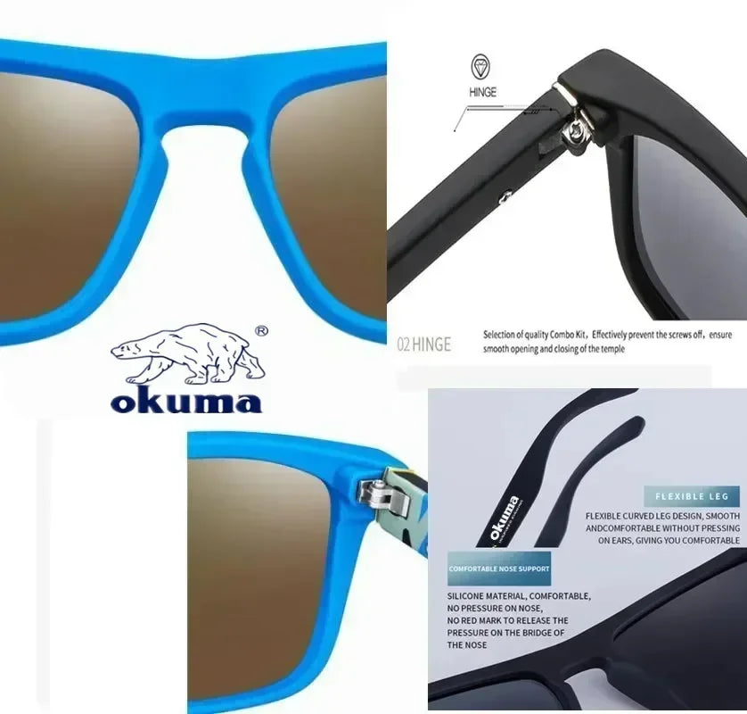 Okuma 偏光サングラス UV400 男女兼用 アウトドア 狩猟 釣り 運転 自転車 サングラス オプションボックス