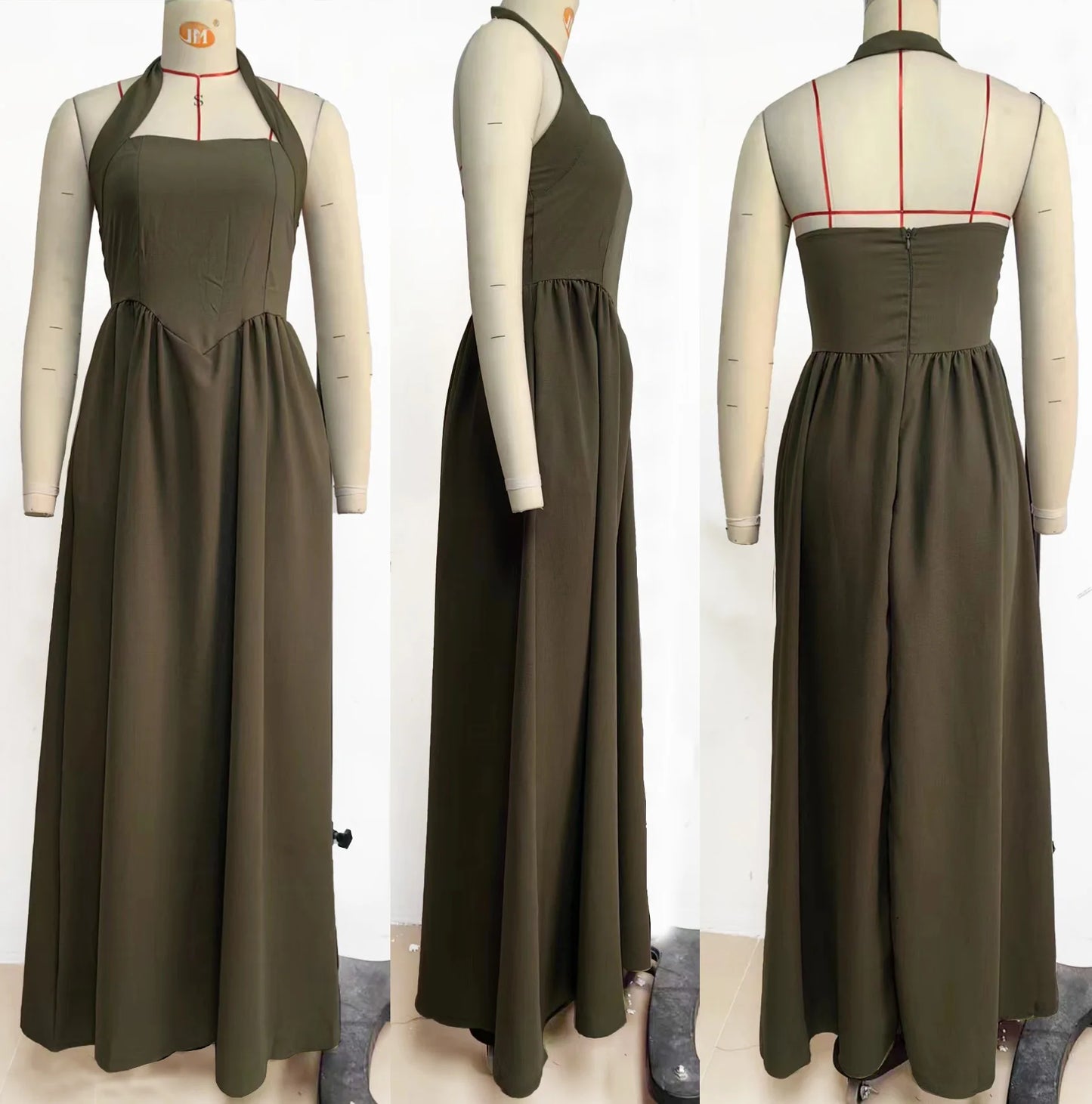 Fashion Halter Neck Long Dresses Women 2024 Summer New Sexy Backless Temperament Commuting Maxi Dress Female Streetwear Vestidos