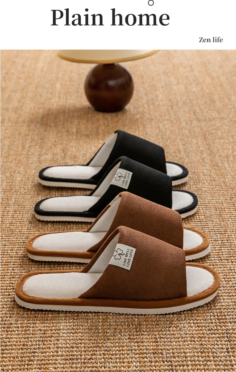 Slippers for Men,Non-Slip Soft-Soled Indoor House Slippers for Spring&Summer, All-Season Linen Home Comfortable Slippers