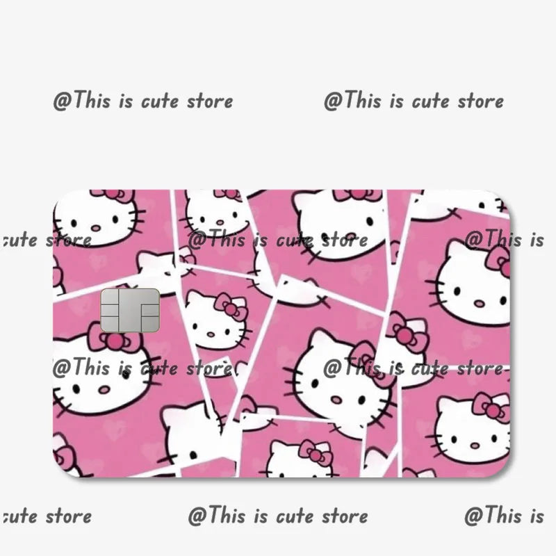 Sanrios Hello Kittys Kuromi Credit Card Skin Stickers for Bank Card Bus Anime Rilakkuma Metro Card Sticker Waterproof Girls Gift