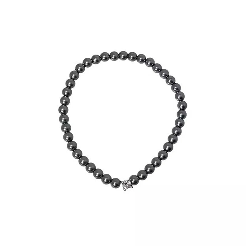 French Retro Single Zircon Pearl Bracelet for Women Simple Handmade Beaded New Elegant Luxury Jewelry Birthday Gifts for Female