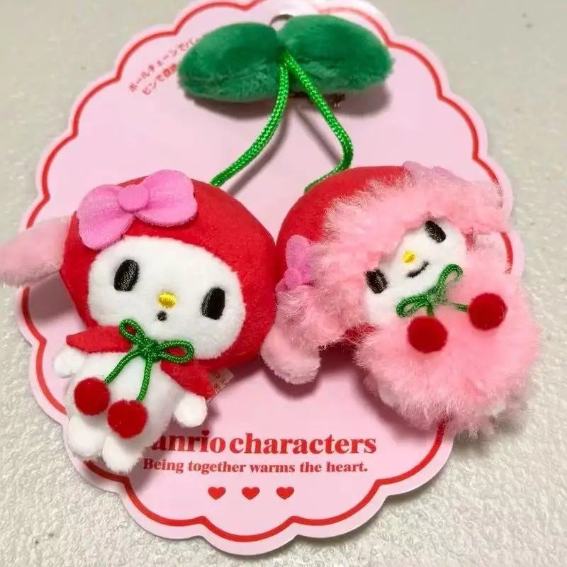 Kawaii Cherry Sanrio My Sweet Piano Hello Kitty Pachacco Plush Toy Keychain Brooch Backpack Pendant Decoration Girl HolidayGift
