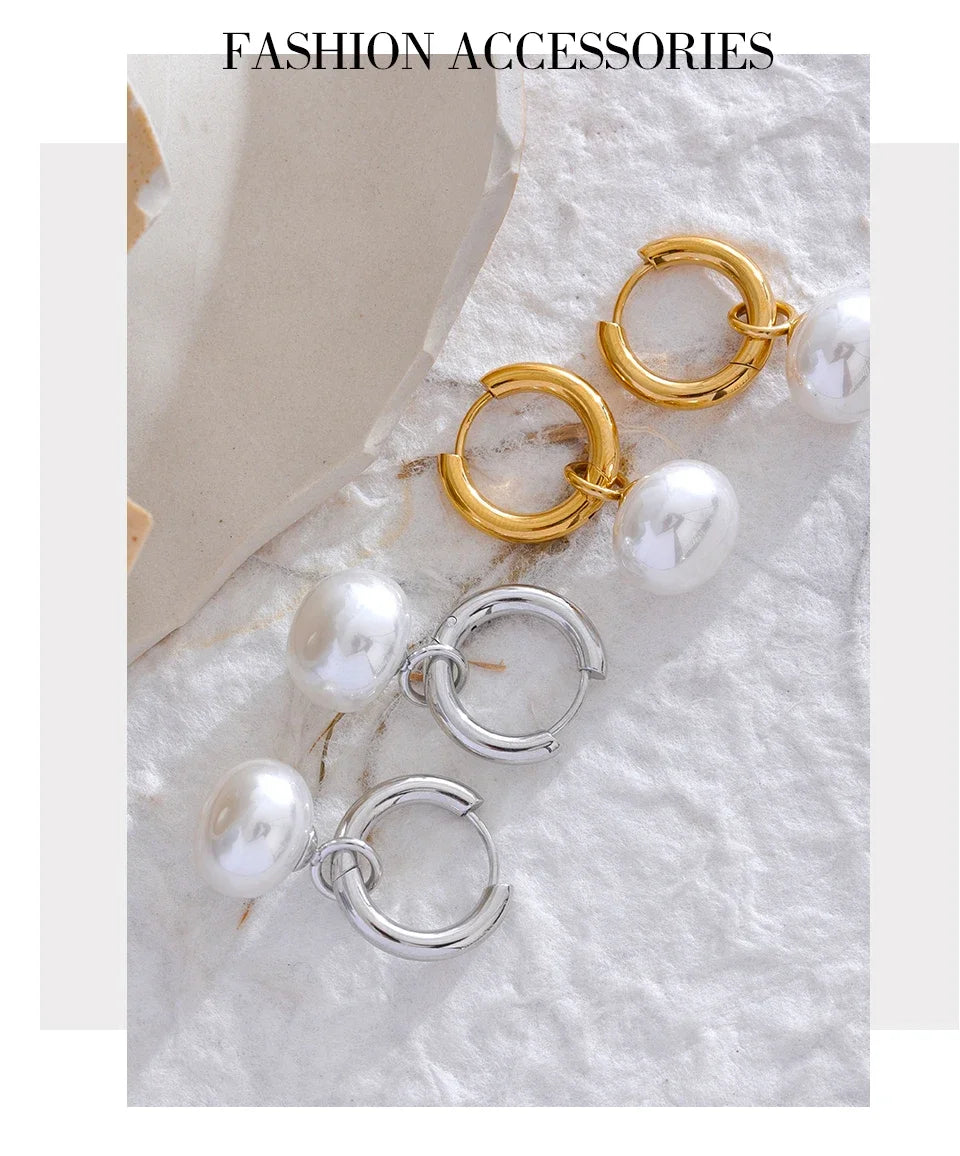 High Quality Imitation Pearl Pendant Alloy Gold Korean Earrings Ornaments Fashion Jewelry Women Gift