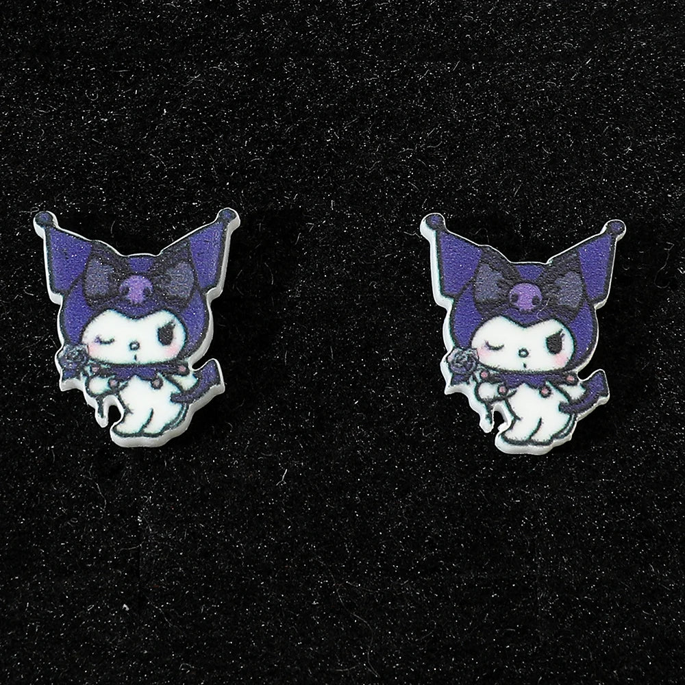 Sanrio Kuromi My Melody Earrings Cute Sweet Exquisite Earrings Campus Girls Jewelry Accessories Gifts