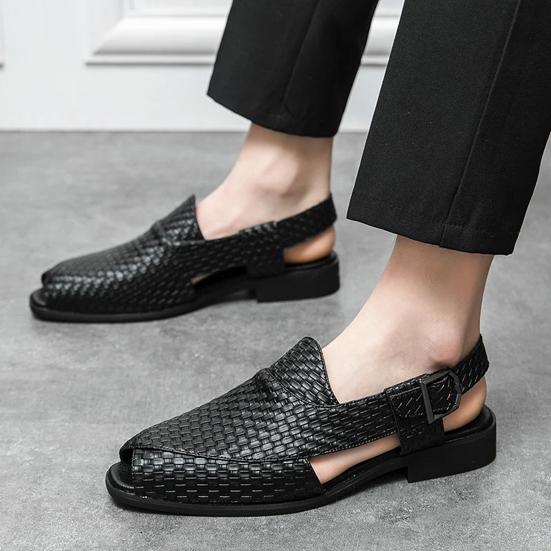 Sandals for Man Fashion Outdoor Roman Genuine Leather Indoor House Platform Male Beach Shoes Casual Men Sandals New In Summer