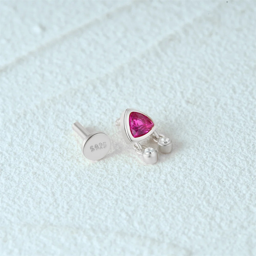 Aide 925 Sterling Silver 1pc Geometry Multi Piercing Stud Earrings For Women K Gold Simple Elegant Tassel Jewelry Gift Pendiente
