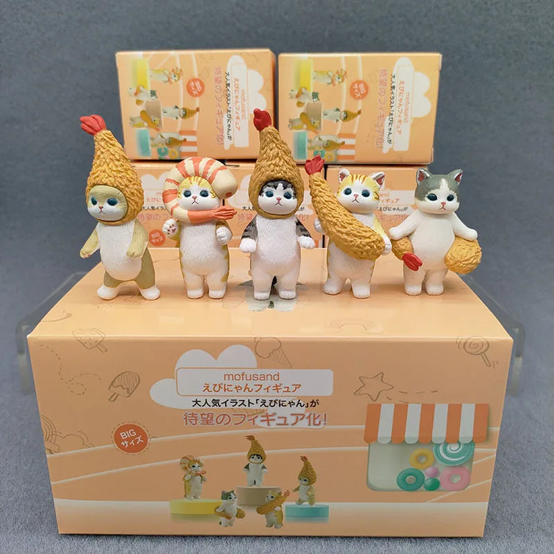 4cm Mofu 猫 サンズ アクションフィギュア コレクションセット 動物ヘッドギア人形 かわいい PVCモデル デスクトップ装飾 工芸品 ギフト おもちゃ