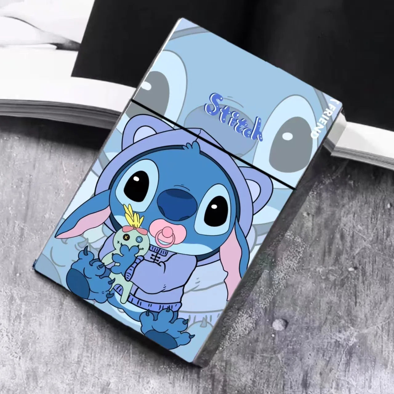 Lilo & Stitch Cigarette Case Action Anime Figures Cute Girlish Heart Cigarette Case Cute Smoke Ornaments Gifts