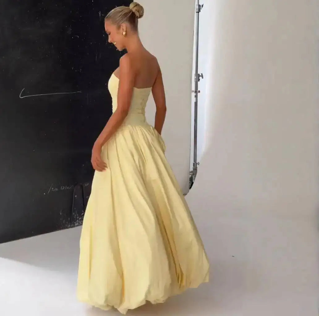 Giyu Sexy Evening Club Party Dresses Women 2025 Summer Bandage Lace Up Split Maxi Long Dress Elegant Strapless Backless Robe