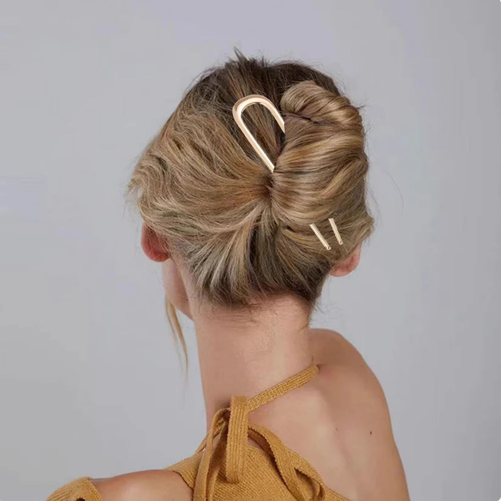 New Simple U Shaped Hairpin Metal Hair Sticks U French Hair Clips Pins Fashionable Hair Jewelry Accessories for Women Wholesale