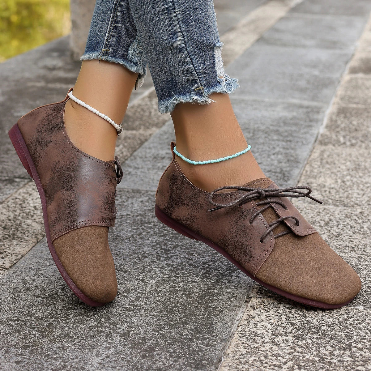 Woman Flats Shoes Loafers Fashion Casual Sports Sneakers Trend Brand Women's Fashion Dress Shoes New Lace Up Femme Zapatos