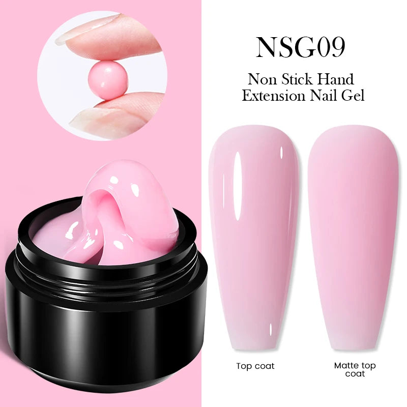 BORN PRETTY 15ml クリア ノンスティック ハンドエクステンション ジェルネイルポリッシュ 3Dシェーピングネイルアート用 固形ミルキーゼリーハードジェル フェイクネイル用