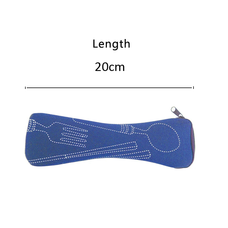 Portable Tableware Bag Cutlery Storage Bag Travel Packaging Storage Box Picnic Fork Spoon Knife Pouch Bag (Without Tableware)