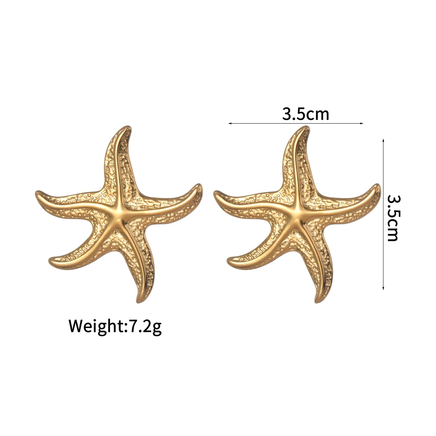 Haiyufly Fashion Simple Starfish Earrings for Women Stainless Steel Jewelry 2025 Trend Minimalist Stud Earrings Birthday Gift