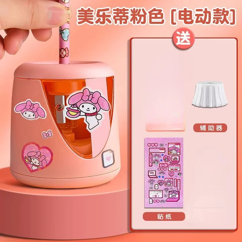 Sanrio kuromi cartoon automatic pencil sharpener children's cute electric pencil sharpener rechargeable stationery Kawaii gift