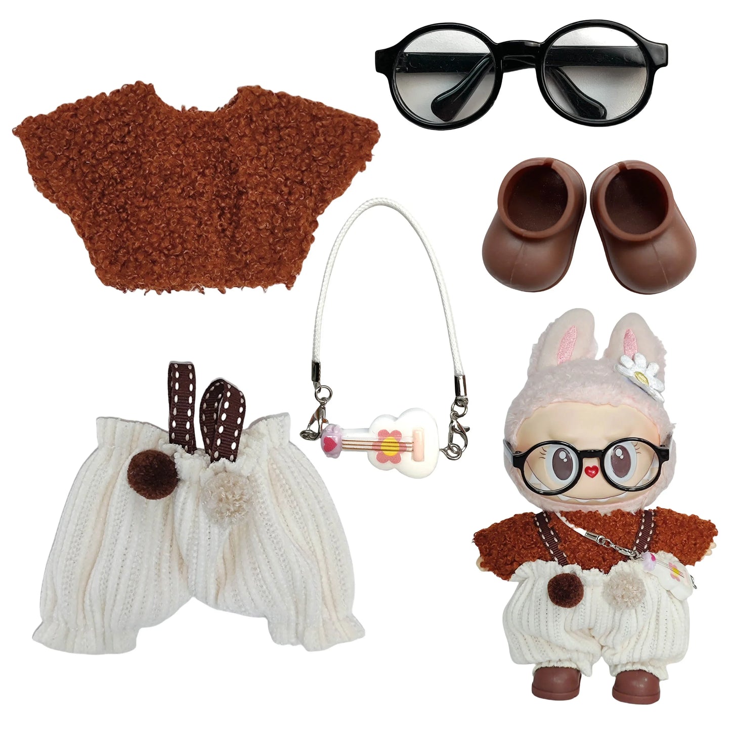 Labubu 1st & 2nd Gen Outfit - 17cm Sitting Vinyl Figure Clothes | Casual Style | Pop Mart Collectible