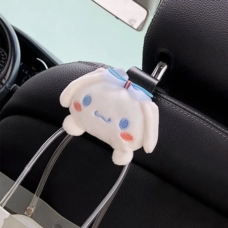 Sanrio Anime Figure Peripherals Car Hook Hanbag Storage Organizer Interior Decoration Cute Kuromi My Melody Car Seat Hook Gifts