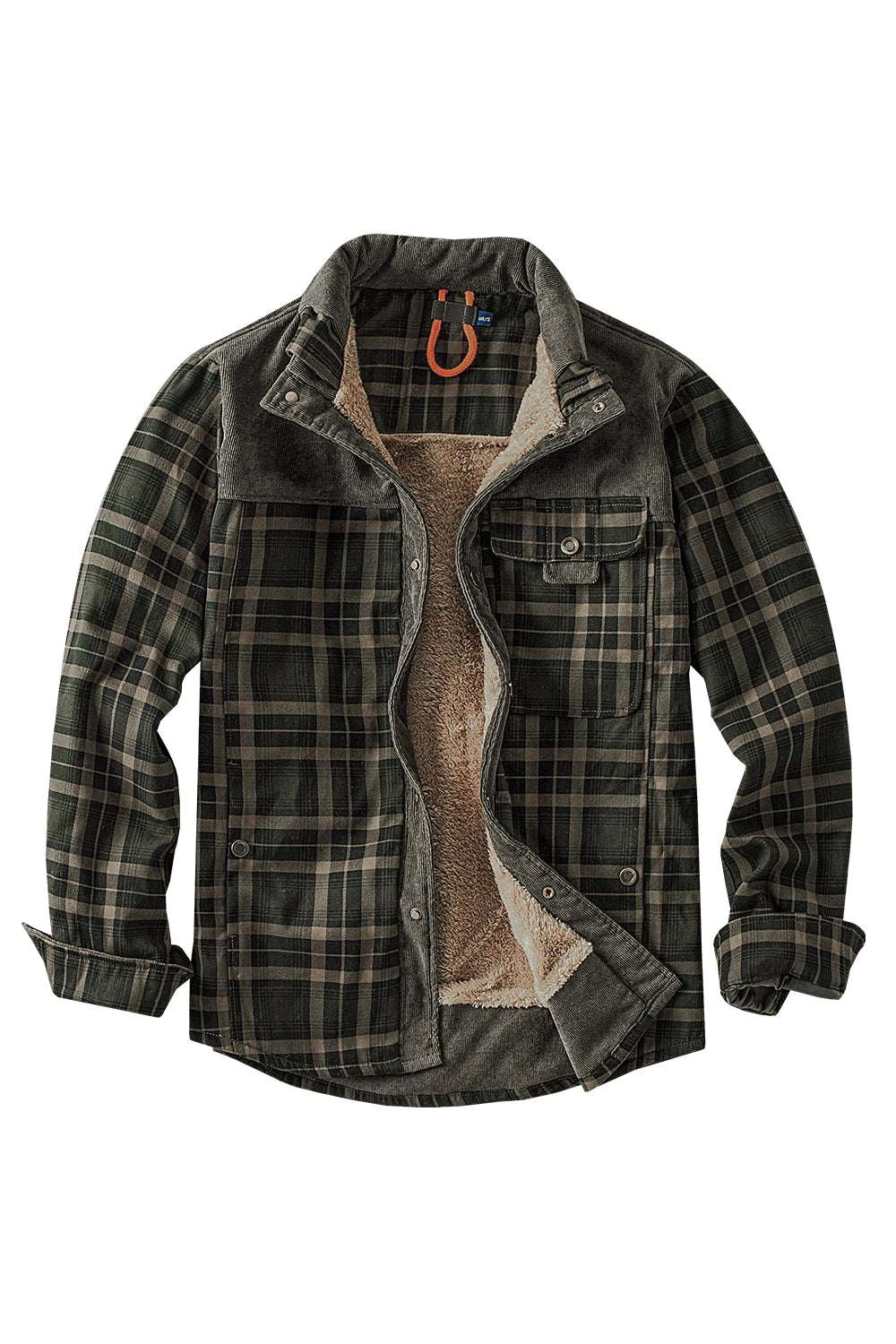 Men's Cotton Jacket Autumn Winter New Check Print Warm Casual Business Office Lapel Coat Men Middle-aged Elderly Cotton Clothes