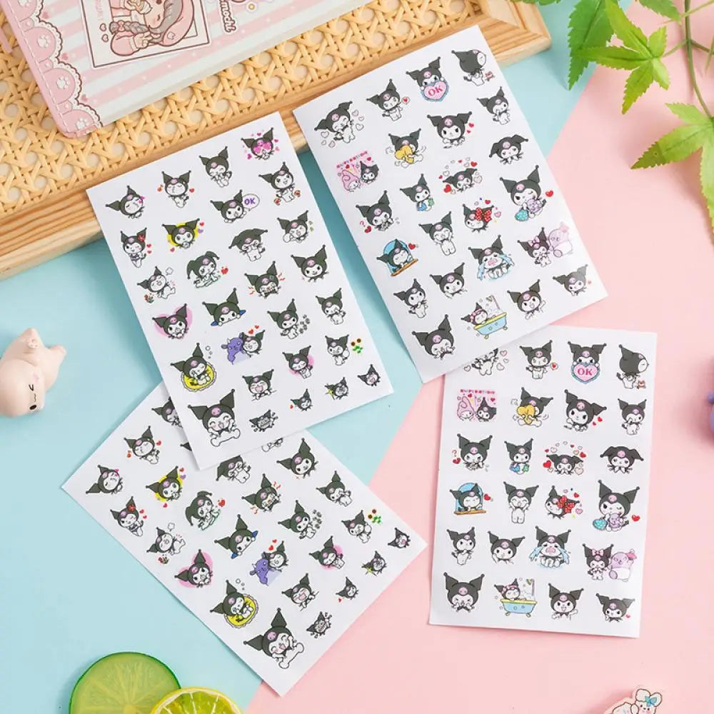 Miniso kawaii kuromi sticker small pattern creative cute cartoon decoration water cup sticker planner account kuromi sticker