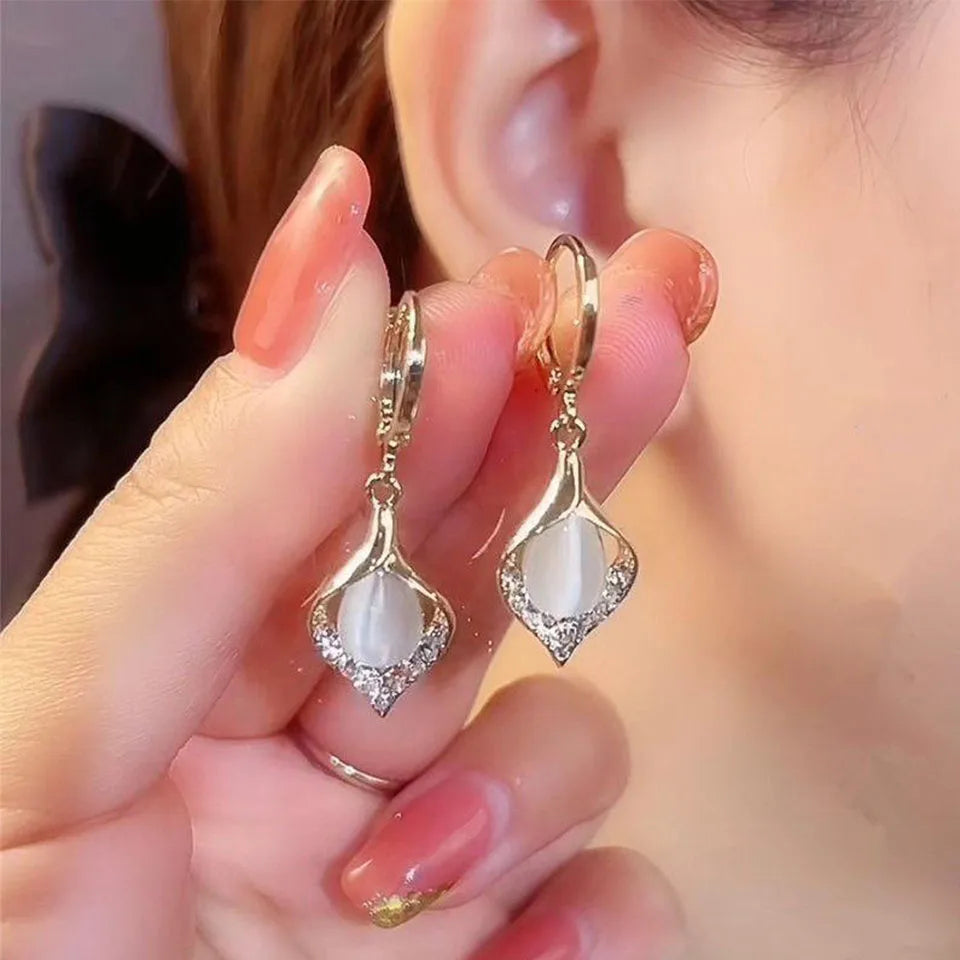 UILZ Stunning Multicolor Zircon Teardrop Earrings For Women - Fine Jewelry For Any Occasion Hoop Earring Women's Party Jewelry